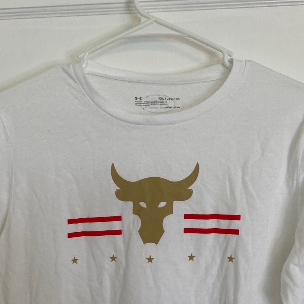 Under Armour Long Sleeve Project Rock Respect White T-Shirt - Picture 6 of 12